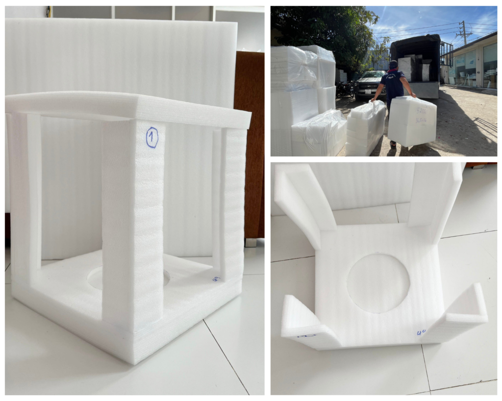 Mốp xốp Pe Foam định hình chậu gốm xuất khẩu