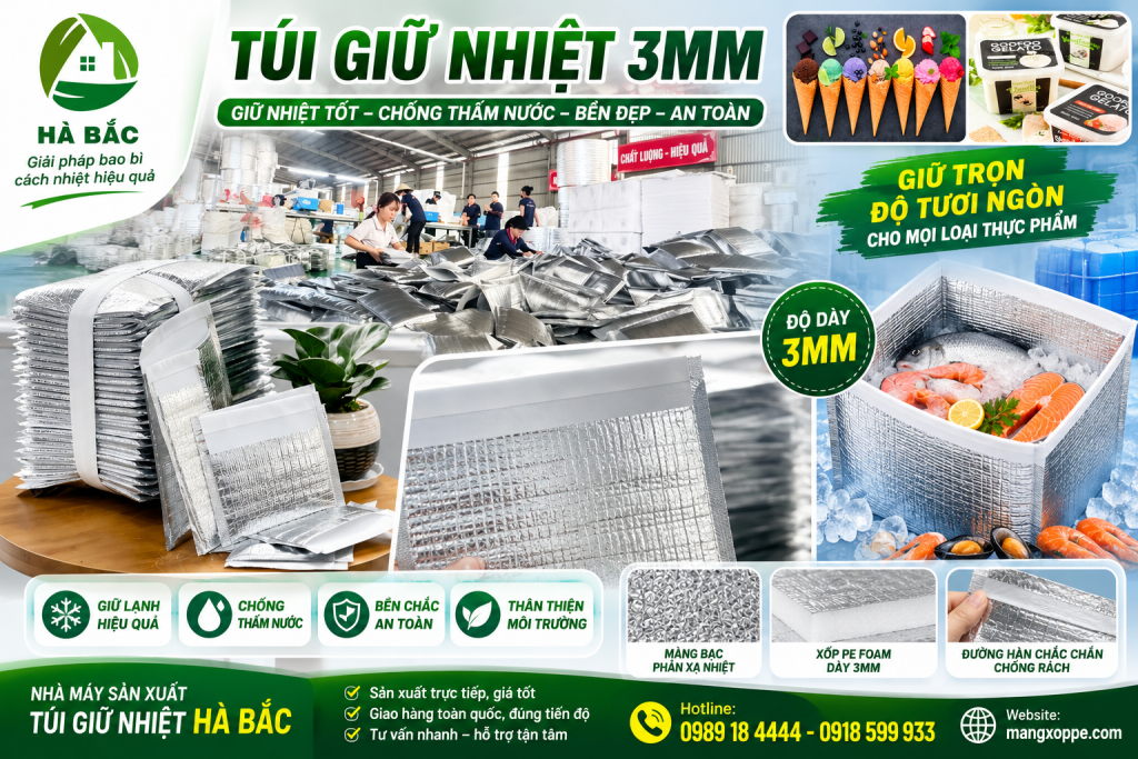 túi xốp bạc giữ nhiệt 3mm