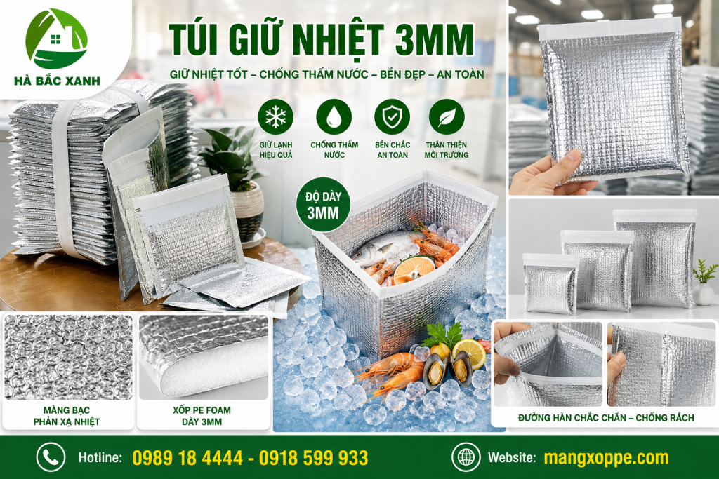 túi xốp bạc giữ nhiệt 3mm